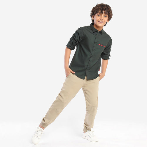 Boys Green Full SLeeve Shirt