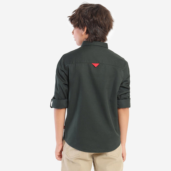 Boys Green Full SLeeve Shirt