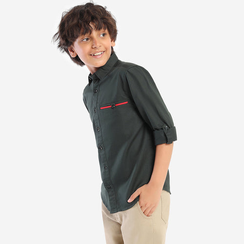 Boys Green Full SLeeve Shirt