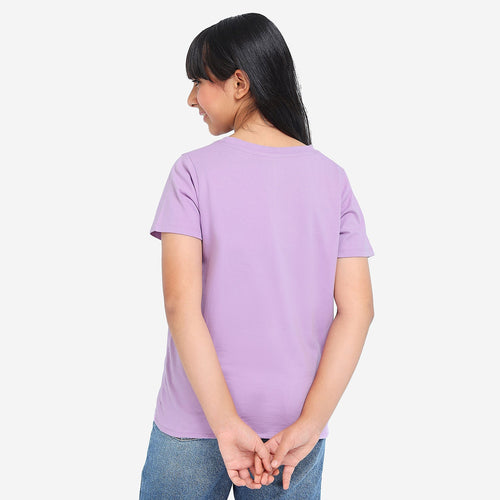 Girls Knotted Printed Cotton Tshirt