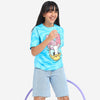 Girls oversized Regular Leangth Daisy Printed Cotton Tshirt