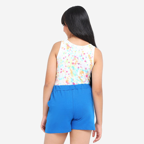 Blue Solid Girls Regular Shorts