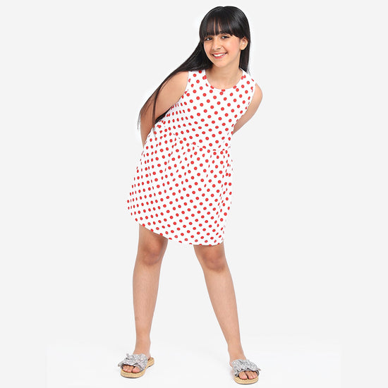 Girls Printed Sleeveless Jersey Dress