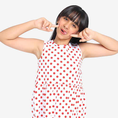 Girls Printed Sleeveless Jersey Dress