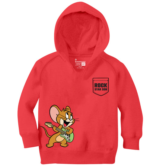 Rock Star Tom & Jerry Red Father-Son Hoodies