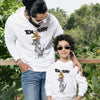 White Tom & Jerry Dad-Son Hoodies