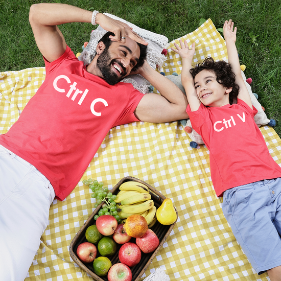 Red Ctrl C/Ctrl V Father-Son Tees