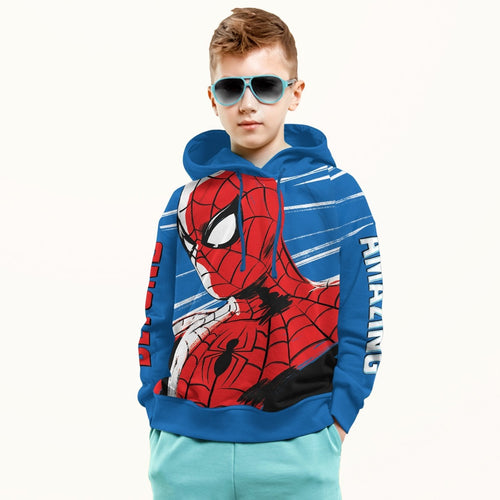Amazing Spiderman Blue Boys Hoodie