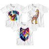 Giraffe Graphic Printed Boys Combo Tshirts