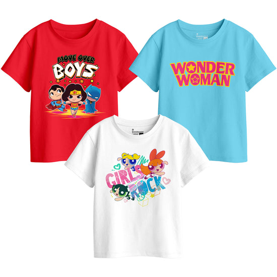Girls Graphic Printed Combo Tees