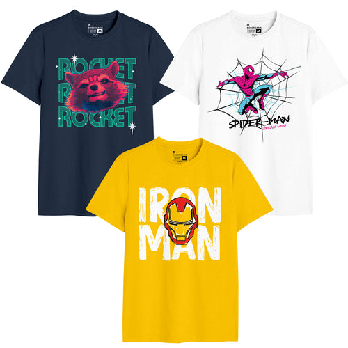 Iron Man Men Graphic Printed Combo Tees