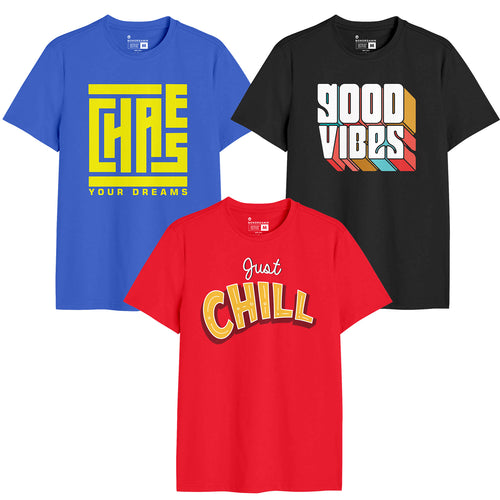 Chill Men Graphic Printed Combo Tees