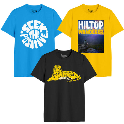 Hiltop Men Graphic Printed Combo Tees