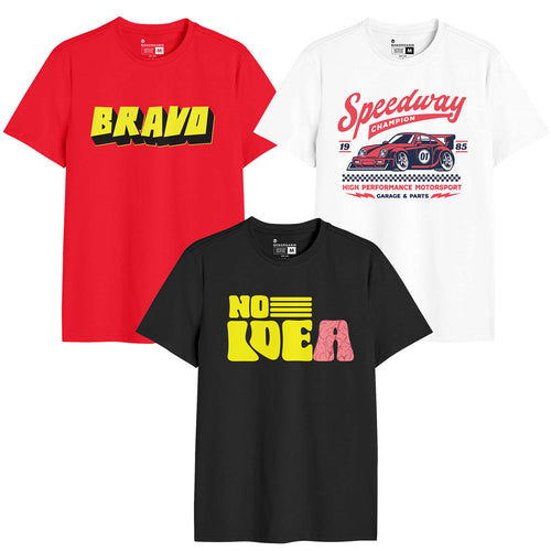 No Idea Men Graphic Printed Combo Tees