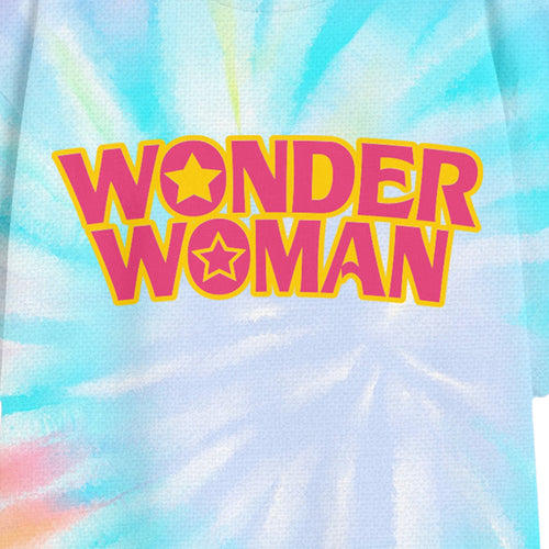 Girls Wonder Women Over Size Tie & Dye Tshirt