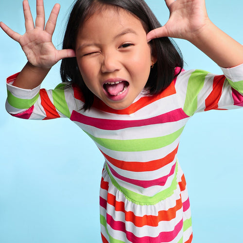 Colourful Striped Girls Dress