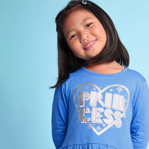 Princess Printed Girls Dress