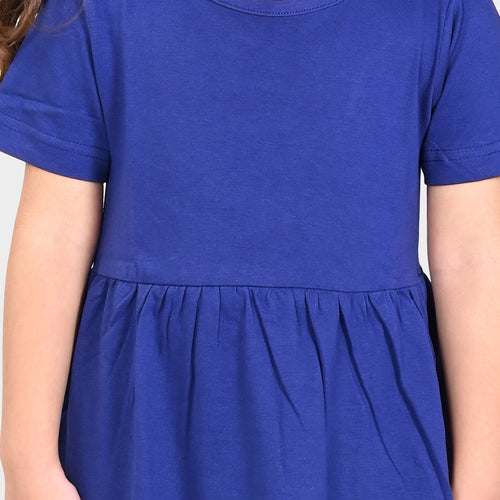 Girls Cotton Casual Blue Dress