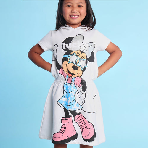 Mini Mouse Printed Hooded Girls Dress