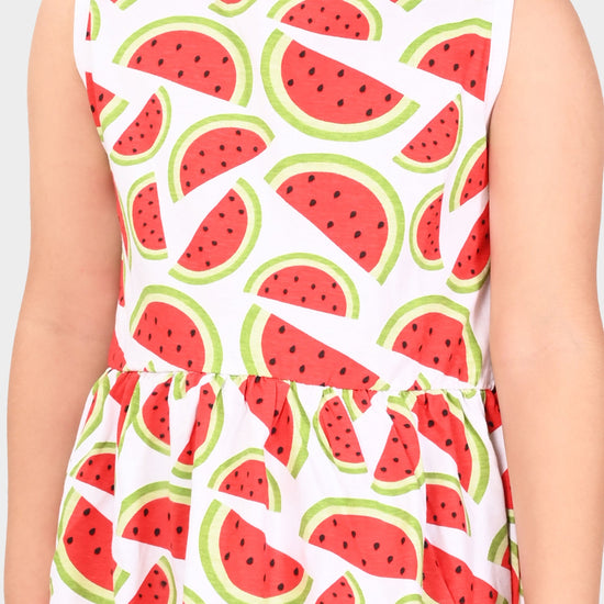 Girls Printed Cotton Casual Dress