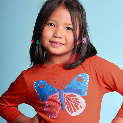 Butterfly Printed Girls Dress