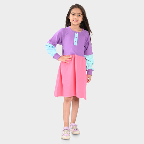 Girls Cotton Multi Color Dress
