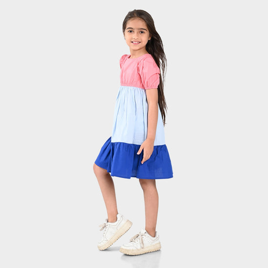 Girls Dress Tri Color