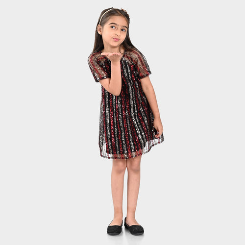 Girls Sequence Party Wear Dress