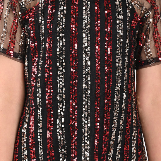 Girls Sequence Party Wear Dress