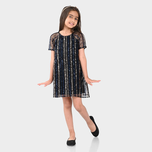 Girls Sequence Party Wear Dress