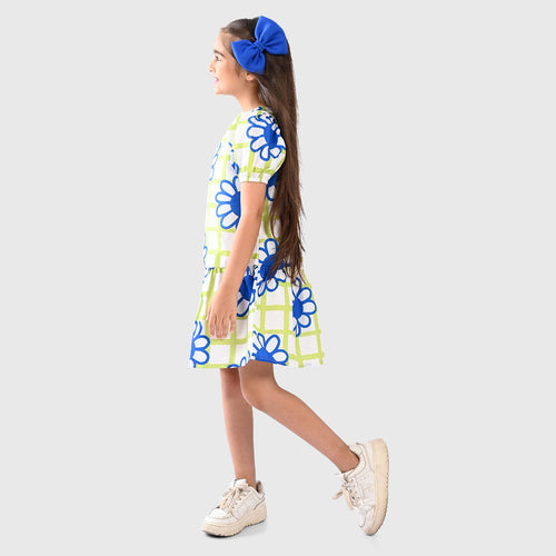 Girls Dress Multi Folwers