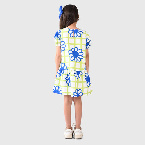 Girls Dress Multi Folwers