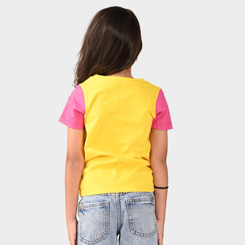 Girls Croped Printed Cotton Tshirt