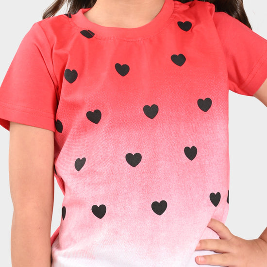 Girls Croped Printed Cotton Tshirt