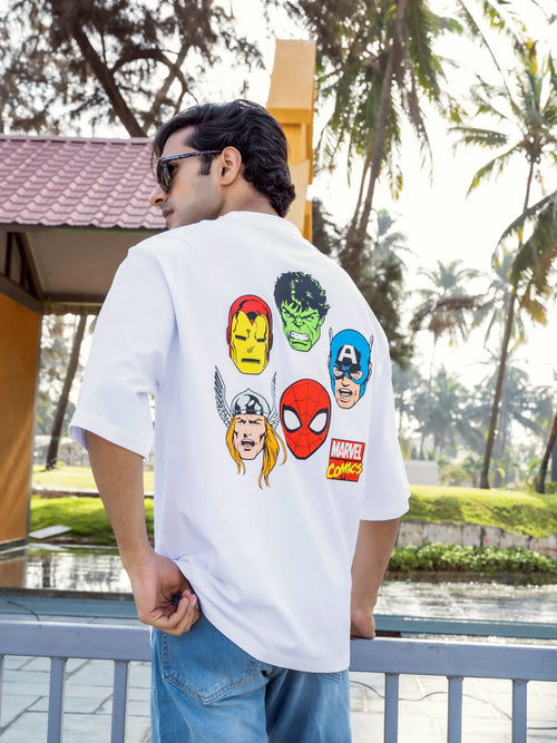 Mens Marvel Oversize - Front and back Print Tshirt BON12049