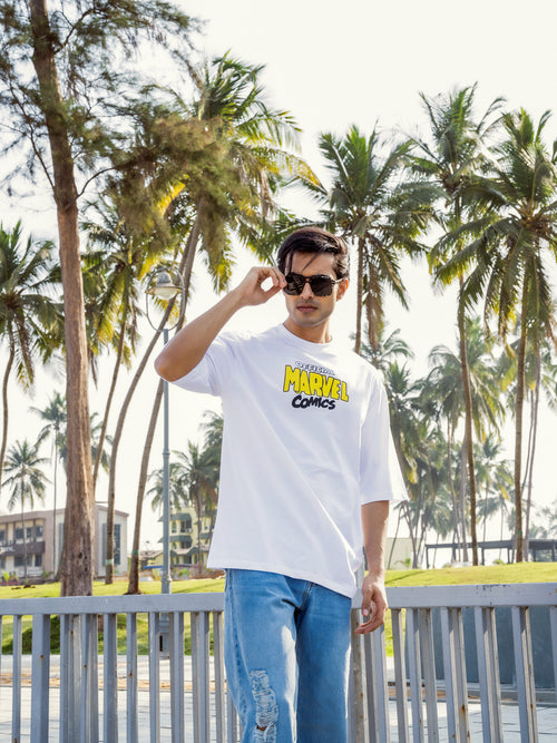 Mens Marvel Oversize - Front and back Print Tshirt BON12049
