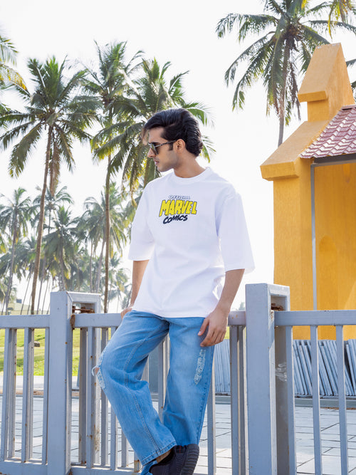 Mens Marvel Oversize - Front and back Print Tshirt BON12049