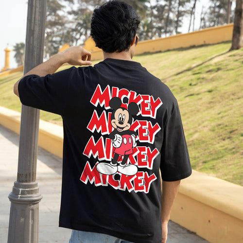 Mens Mickey Oversize - Front and back Print Tshirt BON12105