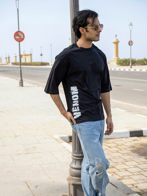 Mens Venom Oversize Front Print Tshirt BON12024