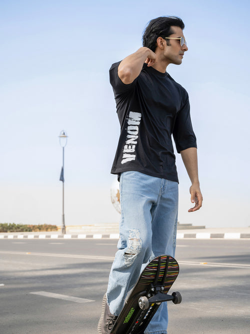 Mens Venom Oversize Front Print Tshirt BON12024