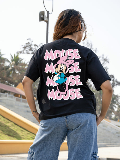 Women Mini Oversize Front Print Tshirt BON12106