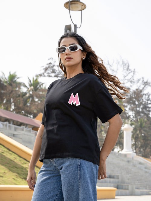 Women Mini Oversize Front Print Tshirt BON12106