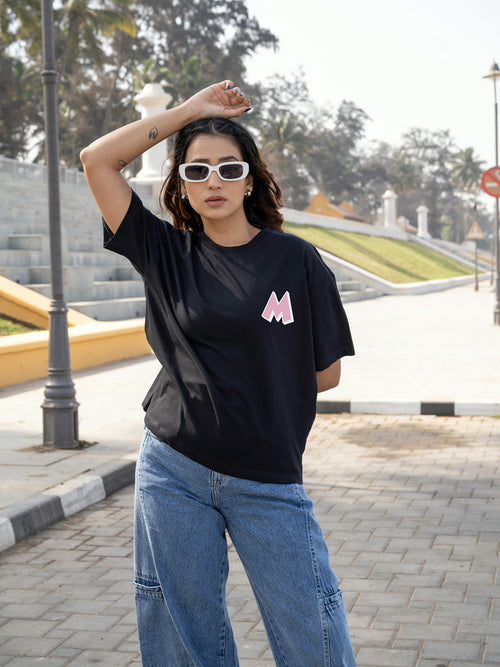 Women Mini Oversize Front Print Tshirt BON12106