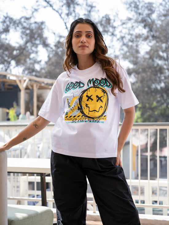 Women Generic Oversize Front Print Tshirt BON12133