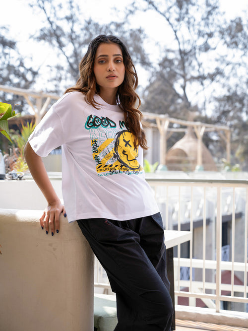 Women Generic Oversize Front Print Tshirt BON12133