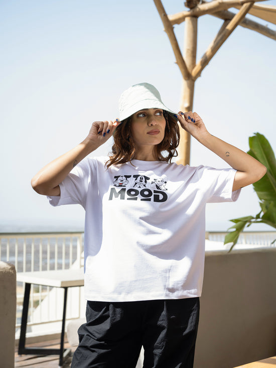 Women Mickey Oversize Front and Back print Tshirt BON12095