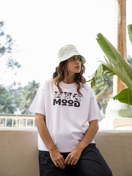 Women Mickey Oversize Front and Back print Tshirt BON12095