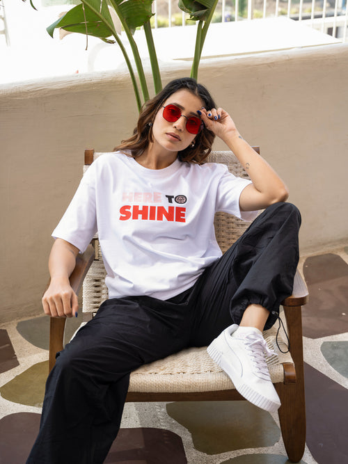 Women Princess Oversize Front and Back print Tshirt BON12080