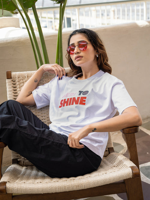 Women Princess Oversize Front and Back print Tshirt BON12080