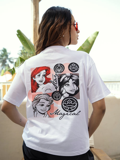 Women Princess Oversize Front and Back print Tshirt BON12080